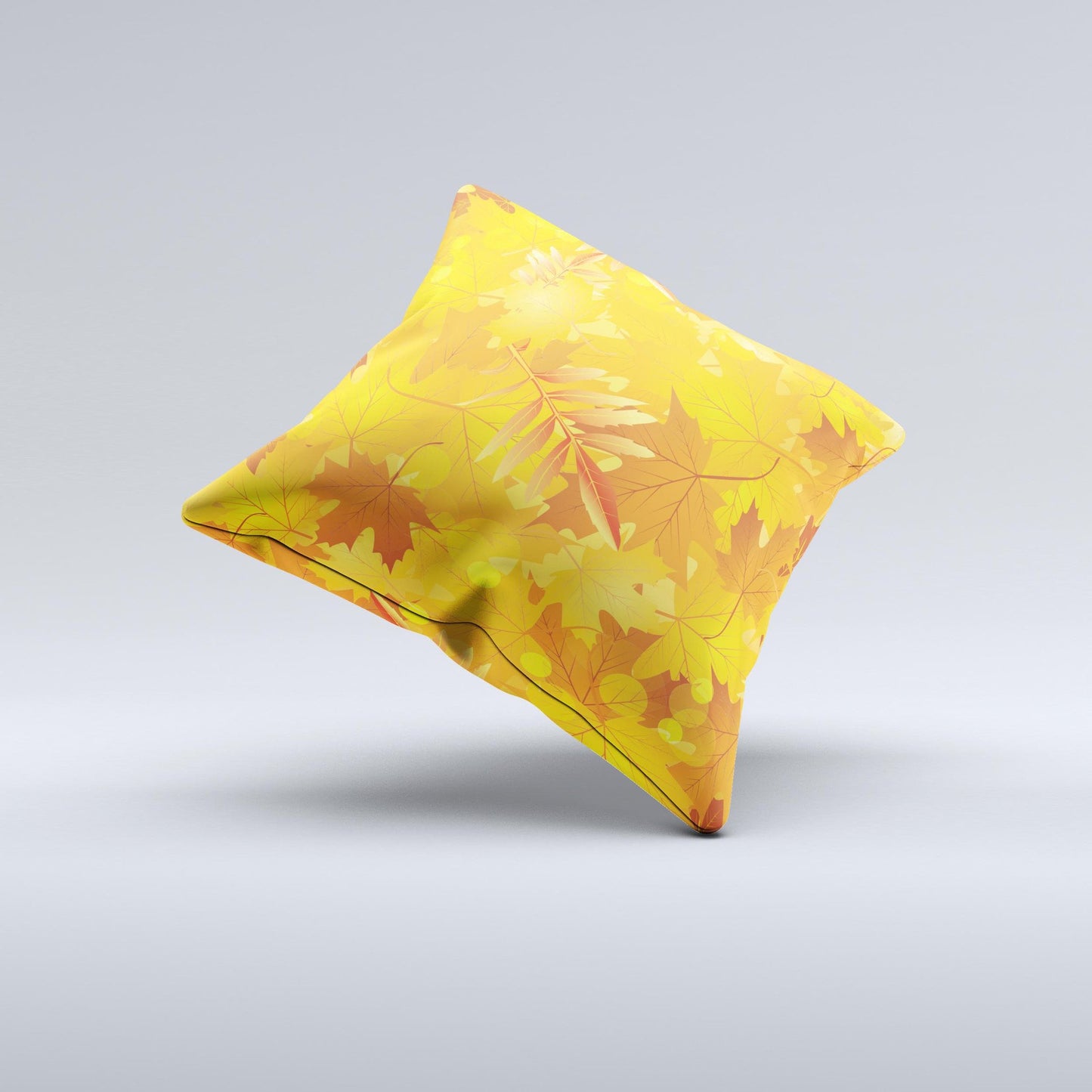 Abstract Fall Leaves Ink-Fuzed Decorative Throw Pillow