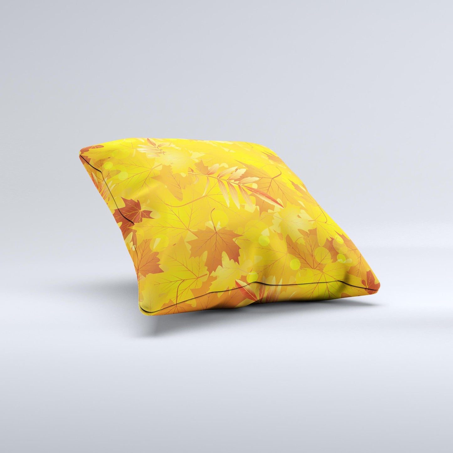 Abstract Fall Leaves Ink-Fuzed Decorative Throw Pillow