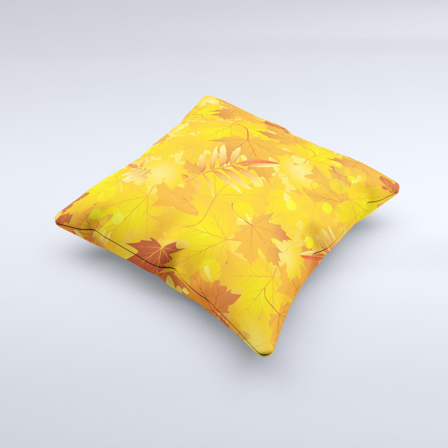 Abstract Fall Leaves Ink-Fuzed Decorative Throw Pillow