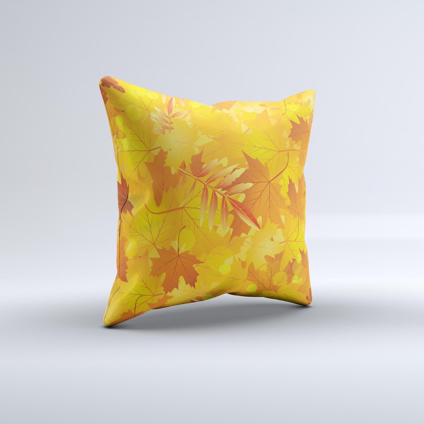 Abstract Fall Leaves Ink-Fuzed Decorative Throw Pillow